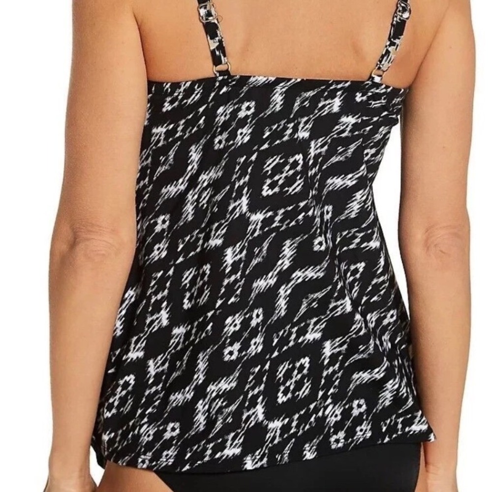 Miraclesuit Love Knot Tankini Top Black White gold Underwire bikini resortwear - Picture 2 of 10